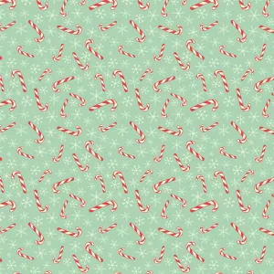 Stay dry digital printed PUL -  Candy cane - Mint