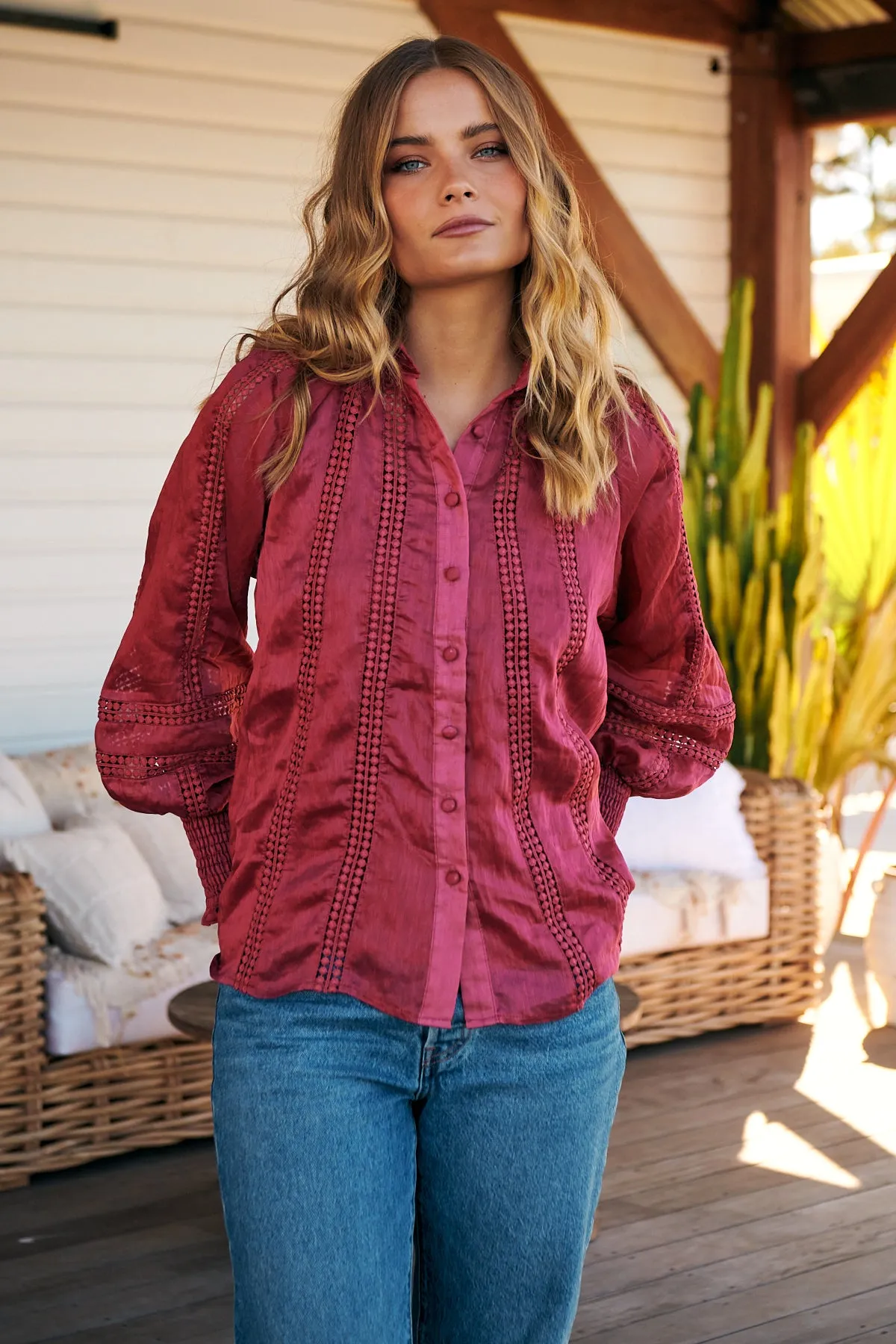 Summer Rays Blouse - Raspberry   ~ MOS the label