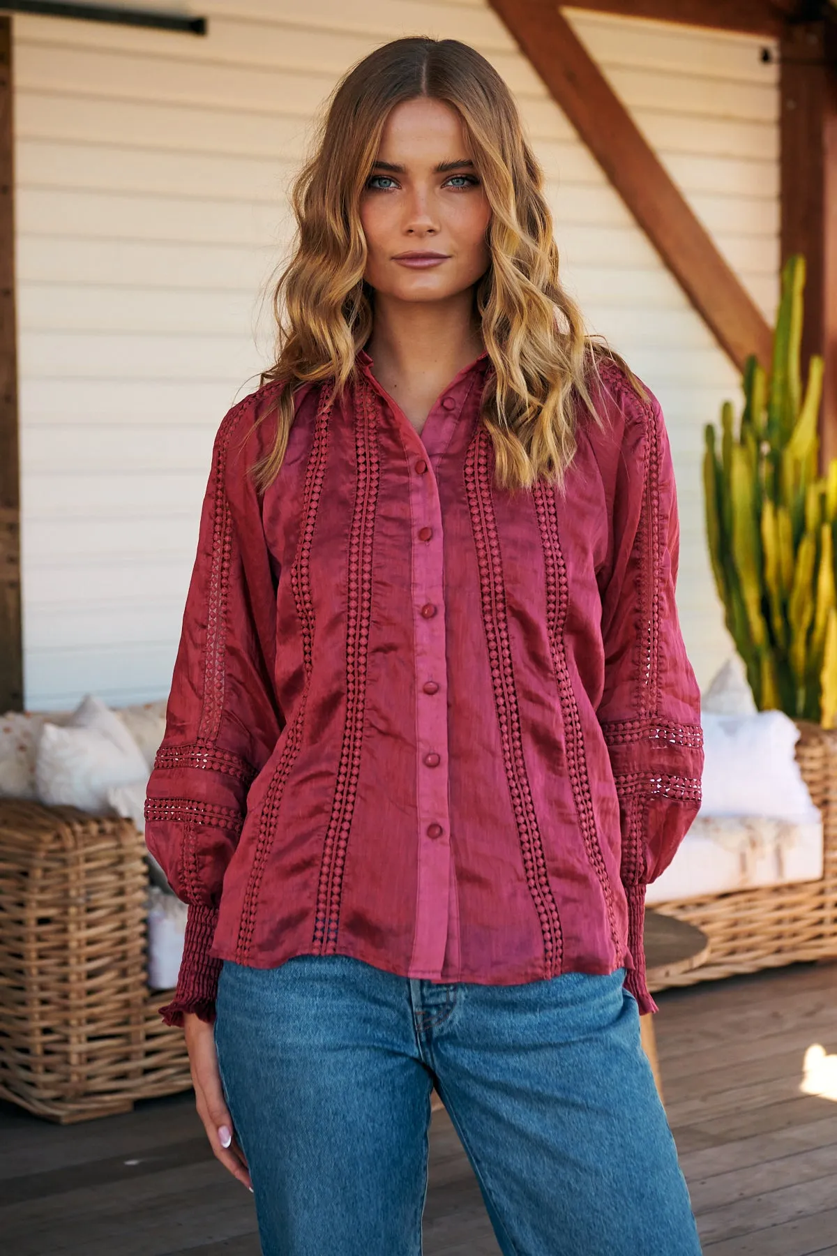 Summer Rays Blouse - Raspberry   ~ MOS the label