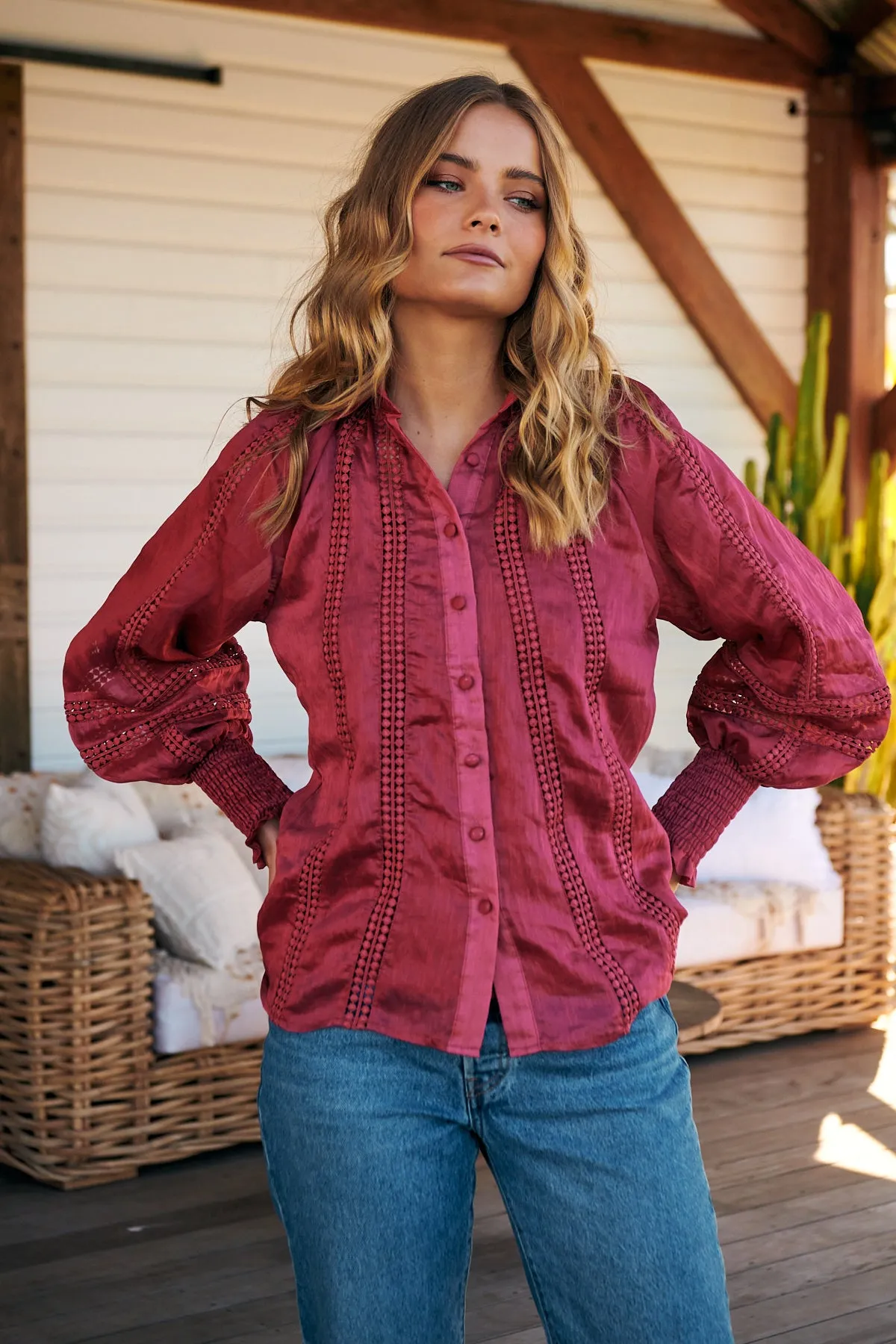 Summer Rays Blouse - Raspberry   ~ MOS the label