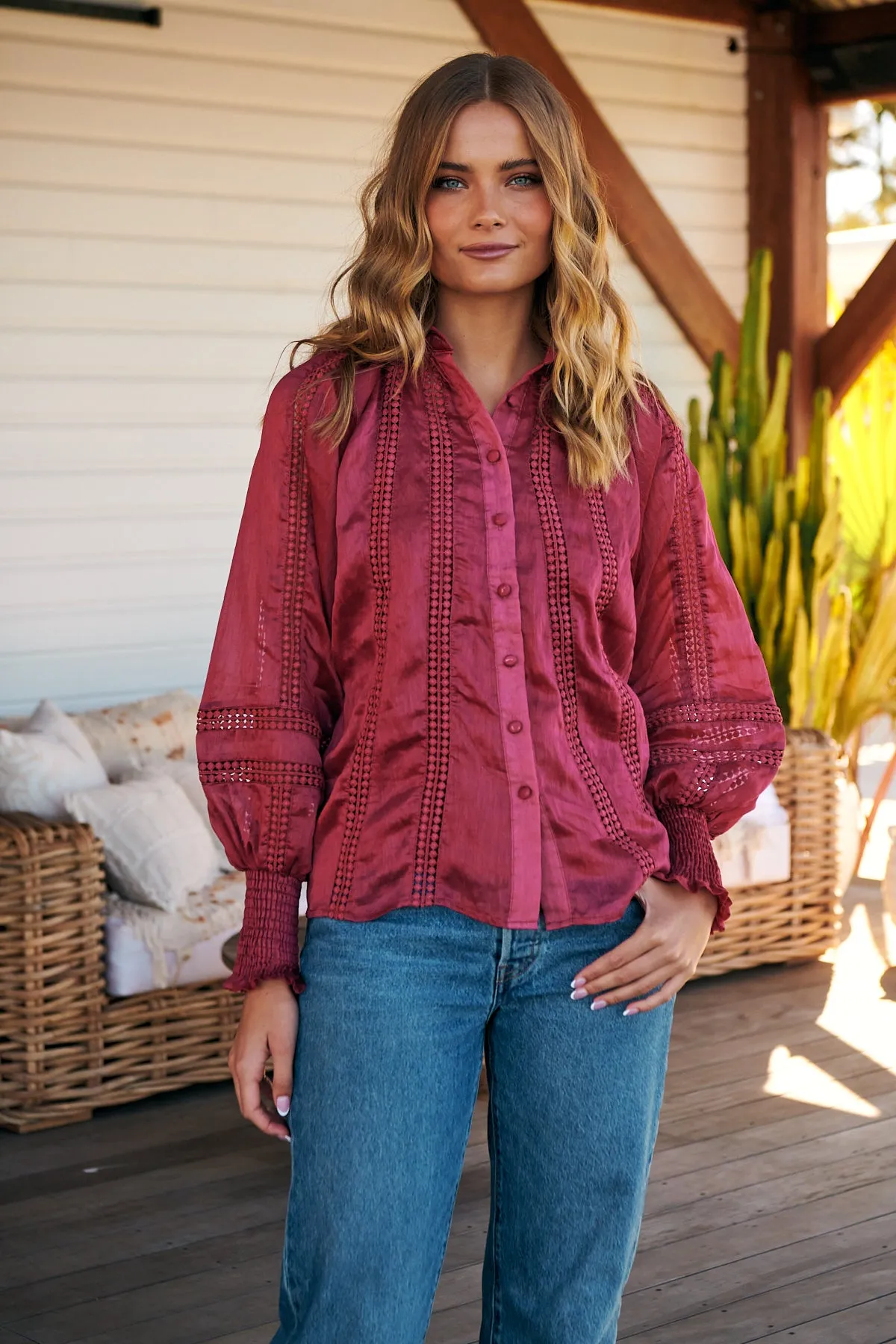 Summer Rays Blouse - Raspberry   ~ MOS the label