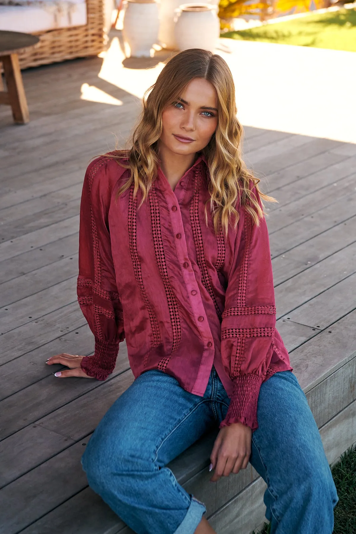 Summer Rays Blouse - Raspberry   ~ MOS the label