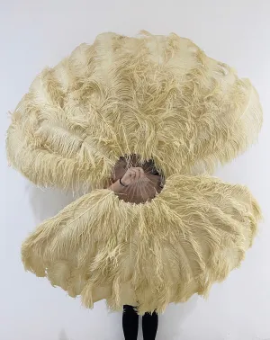 Wheat Advanced XL 2 Layers Ostrich Feather Fan 34"x 60"