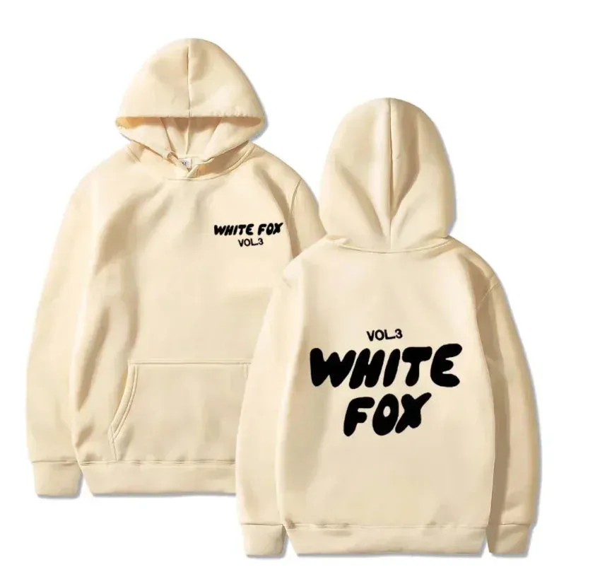 White Fox women's hoodie loose fitting hoodie wool thick letter print Men Sweatshirts