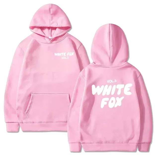 White Fox women's hoodie loose fitting hoodie wool thick letter print Men Sweatshirts