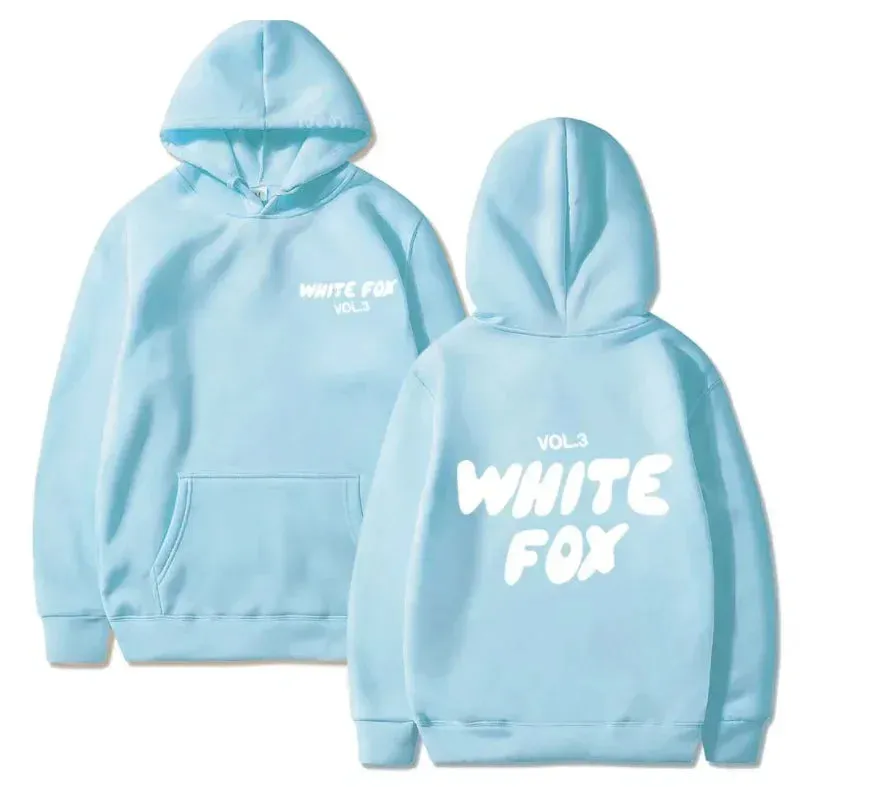 White Fox women's hoodie loose fitting hoodie wool thick letter print Men Sweatshirts