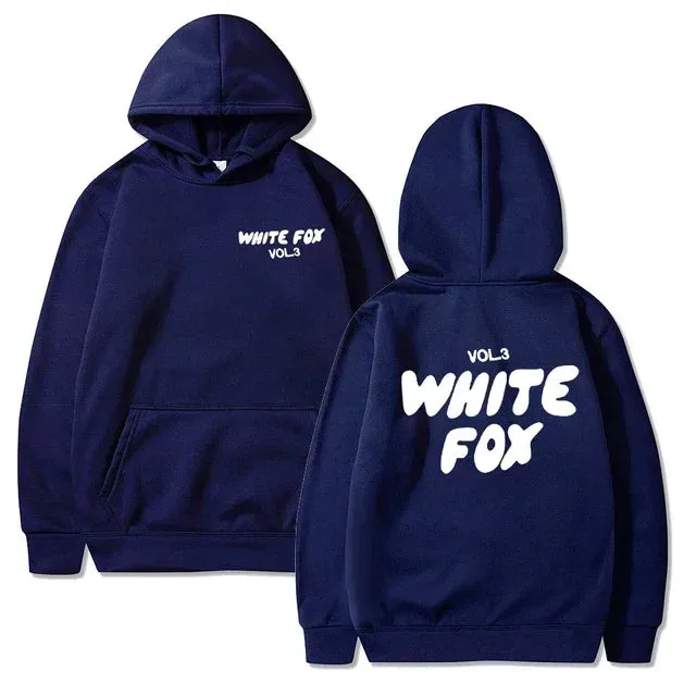 White Fox women's hoodie loose fitting hoodie wool thick letter print Men Sweatshirts