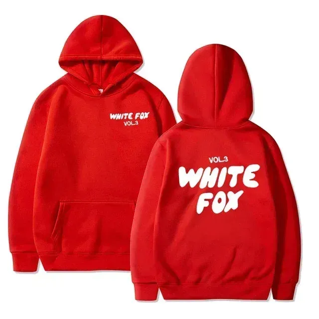 White Fox women's hoodie loose fitting hoodie wool thick letter print Men Sweatshirts