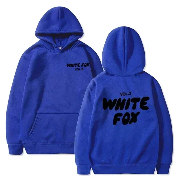 White Fox women's hoodie loose fitting hoodie wool thick letter print Men Sweatshirts