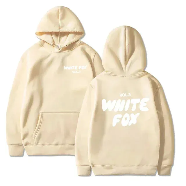 White Fox women's hoodie loose fitting hoodie wool thick letter print Men Sweatshirts