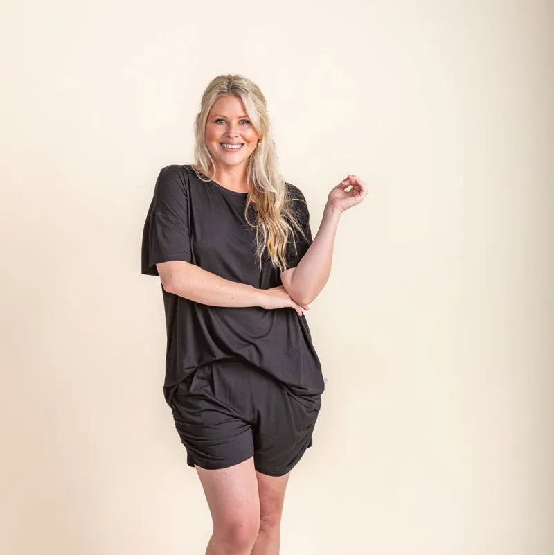 Woman - Bamboo Ruche Shorts- Black