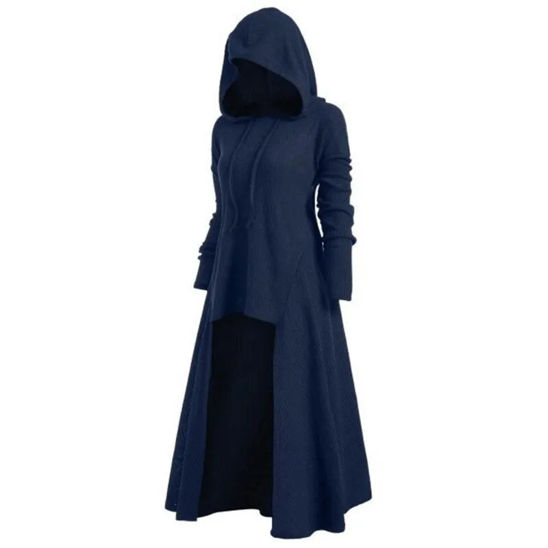 Women Hoodies Coat Dress / Long Sleeve 6 Color Pullover Dresses in Gothic Clothing