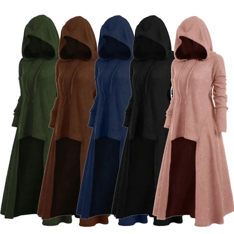 Women Hoodies Coat Dress / Long Sleeve 6 Color Pullover Dresses in Gothic Clothing