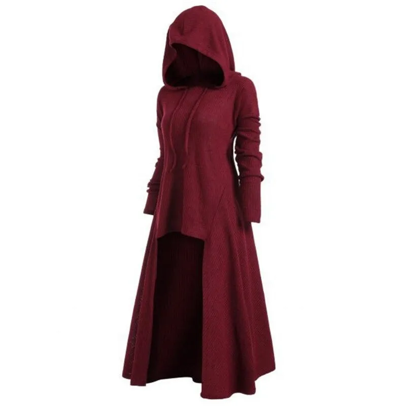 Women Hoodies Coat Dress / Long Sleeve 6 Color Pullover Dresses in Gothic Clothing