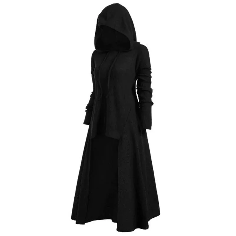 Women Hoodies Coat Dress / Long Sleeve 6 Color Pullover Dresses in Gothic Clothing