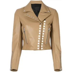 Women Studded Style Fashion Leather Jacket