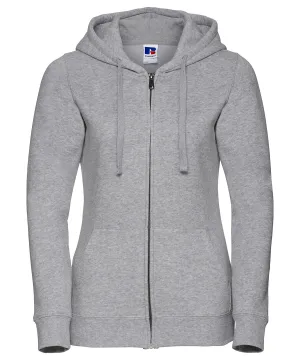 Womens authentic zipped hooded sweatshirt | Light Oxford