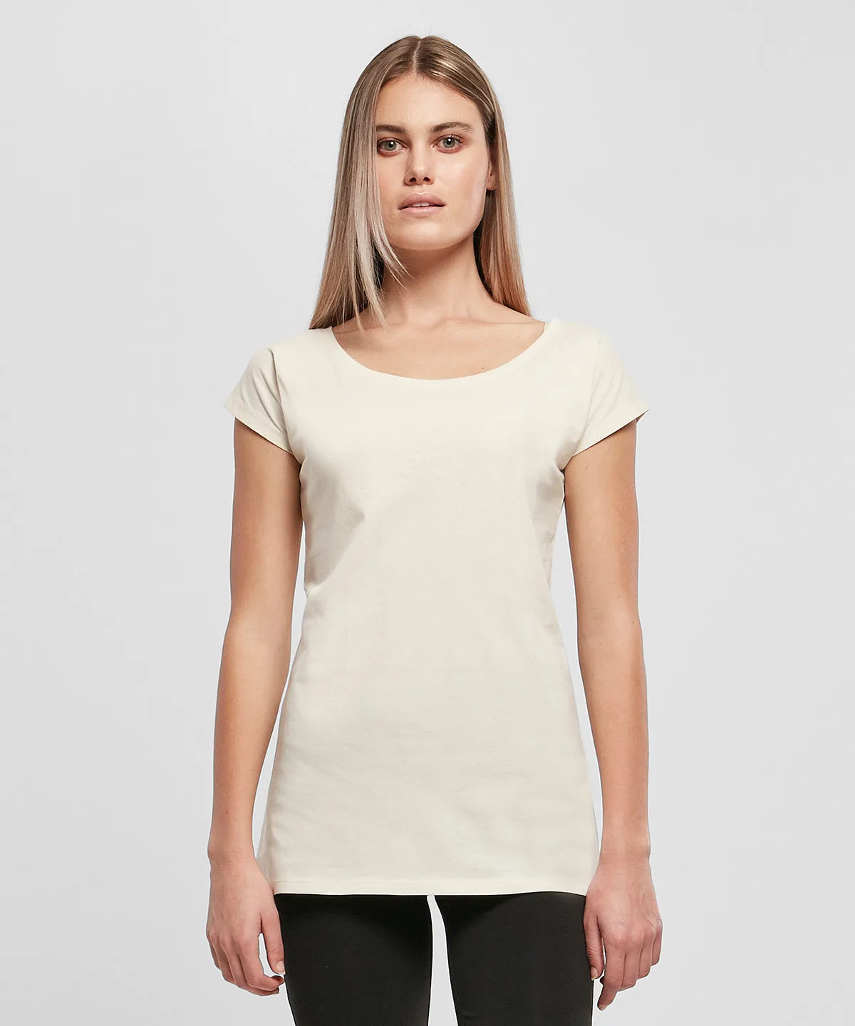 Womens wide neck tee | Ocean Blue